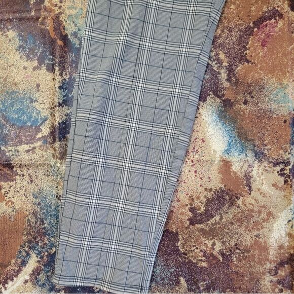 Simply Vera Wang Gray Plaid Skinny Pants, Pull Up, Size 2 XXL Long False Pockets - Picture 2 of 13